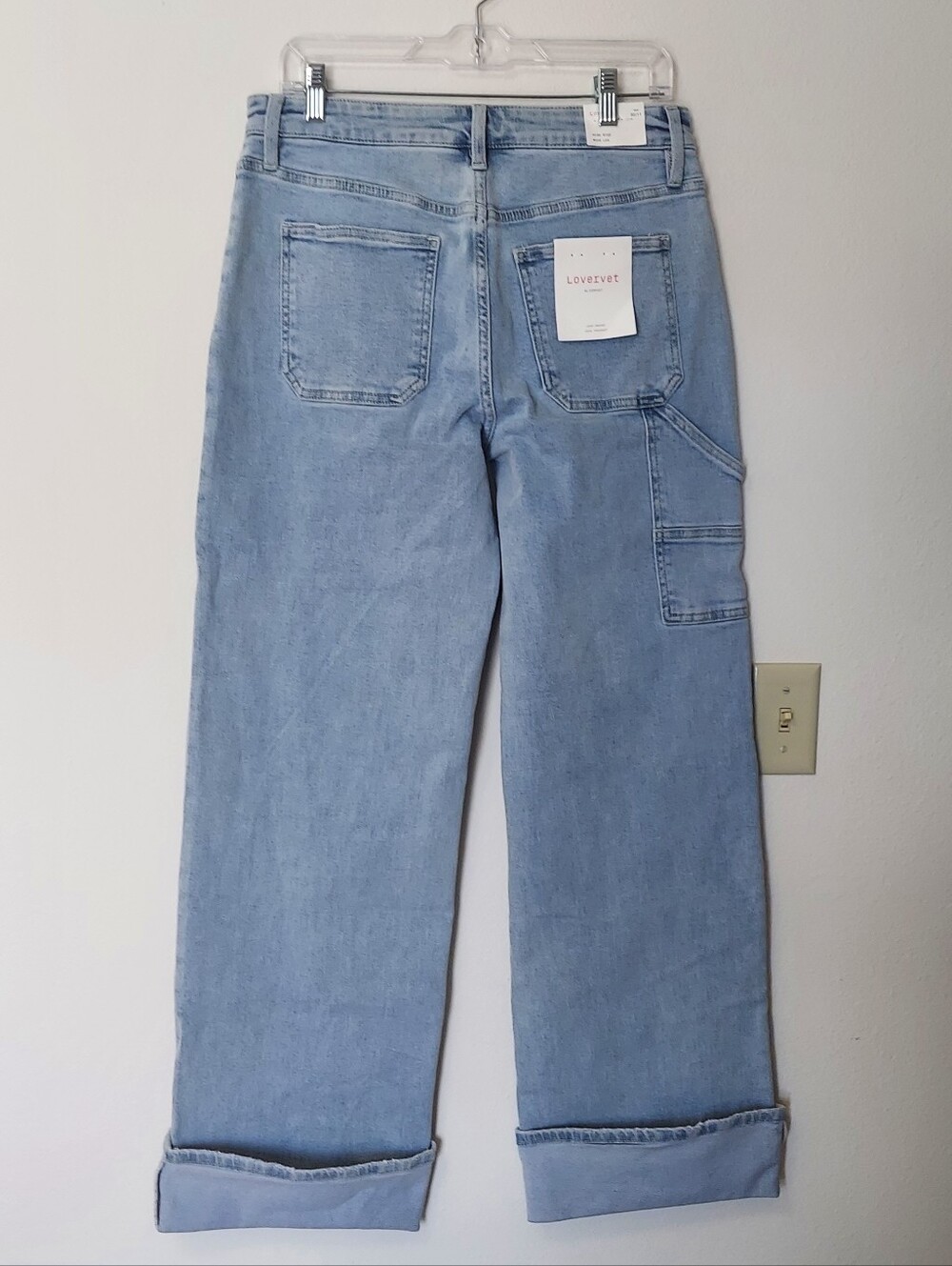 NWT Lovervet By Vervet Stellar High Rise Cuffed Carpenter Jeans Size 30/11 - Picture 3 of 13